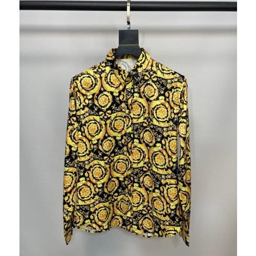 New Fashion Mens Printed Floral Long Sleeve Shirt Soft Thin Spring Summer Standard Fit Holiday Casual Shirt