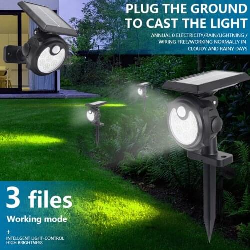 Garden LED Solar Light Outdoor Lawn Solar Lamp Human Sensor Solar Powered Sunlight Street Light All-mounted/Ground Garden Decor