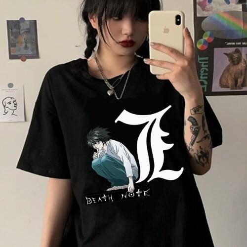 Death Note 2021 Women Clothes Summer Gothic Print T Shirt Mens Loose Tops NEW