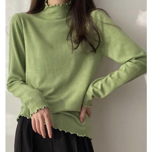 Ruched Turtleneck Women Sweater High Elastic Solid 2021 Fall Winter Fashion Slim Jumpers Soft Knitted Pullover Sueters De Mujer