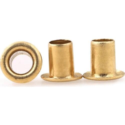 100Pcs M0.9 M1.3 M1.5 M2 M2.3 M2.5 M3 GB876 Tubular Rivets Double-sided Circuit Board PCB Nails Copper Hollow Rivet Nuts