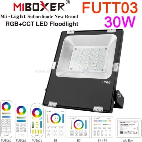MiBoxer FUTT03 30W RGB+CCT Smart LED Floodlight AC86-265V Waterproof Outdoor 2.4G Wireless Android/iOs WiFi APP Voice Control