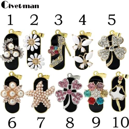 Crystal Necklace Stilettos Pearl Flower Pendant USB Flash Drive 256GB Pen Drive 16GB 32GB 64GB 128GB Memory Stick Stars Pendrive