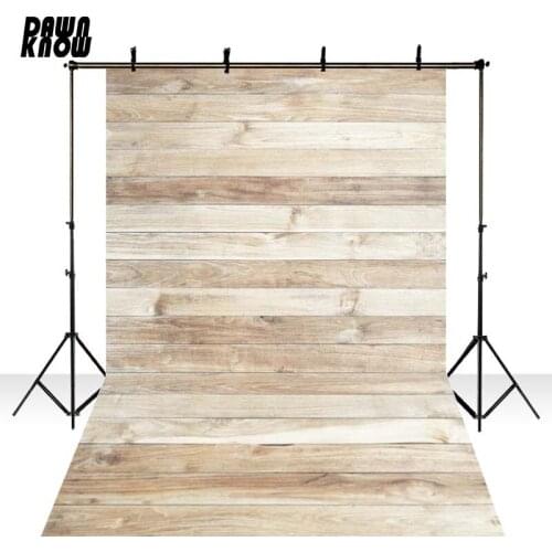 DAWNKNOW Wood Floor Vinyl Photography Background For Wedding Polyester Backdrops Children Customize Photo Studio Floor673