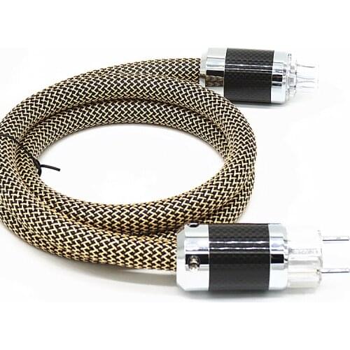 High-end 5N Oxygen-free Copper Power Wire HIFI Power CABLE CD DVD power line Carbon fiber head EU AU US Power cord