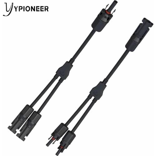YPioneer TUV Approved 2 IN1 Solar Connector PV Connector Male to Female Solar Parallel Connector DIY Solar Kits System T10039
