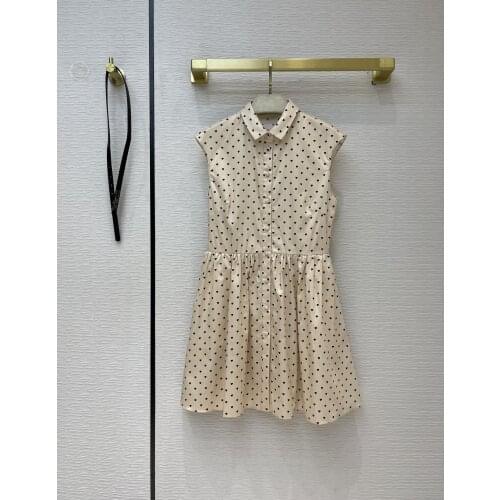 Fashion 2021 new women sleeveless lapel small love print dress 0318