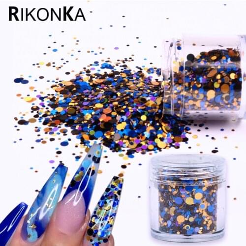 10ML Mixed Color Ultrathin Sequins Nail Glitter Round Flakes 1/2/3mm Sparkly DIY Tips Coloful Paillette Nail Art Decorations
