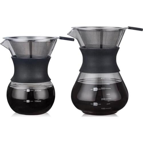 200ml/400ml Hand-brewed Coffee Pots High Borosilicate Glass Espresso Water Drip Coffee Maker Reusable Tea Filter Tool Coffeeware