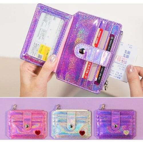 2019 Babysbreath Laser Shining Card Bag Girls Drivers license bag Heart Hasp ID Credit Card Holder Case Business Card Bags