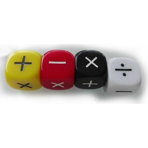 4Pcs/set Mathematics Symbol Dice Operation Baby Teaching Assistant Props 16mm Dices
