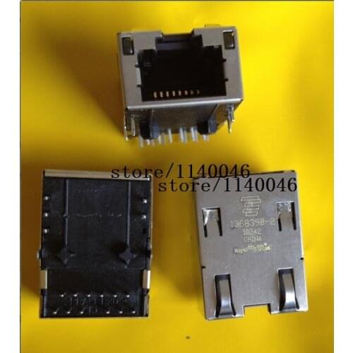 5PCS Imported AM-P RJ-45 Ethernet port connector with LED band Gigabit filter model 1368398-2