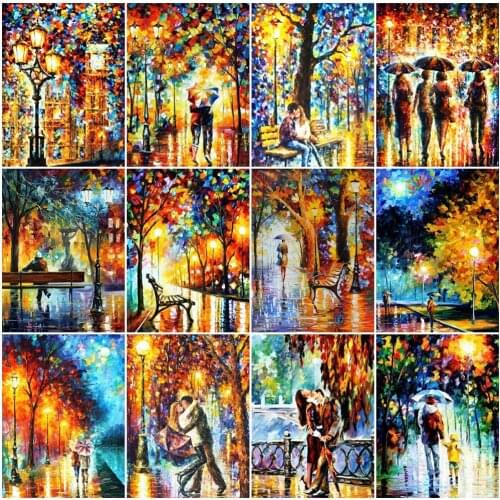 5d Diamond Painting Street Scenic Full Square/Round Drill Diamond Embroidery Abstract Landscape Picture Rhinestone Mosaic Art