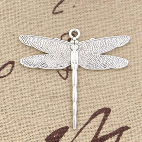 6pcs Charms Dragonfly 43x47mm Antique Bronze Silver Color Pendants Making DIY Handmade Tibetan Bronze Silver Color Jewelry