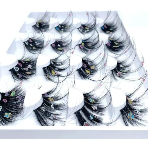 70mm Beaver Thick Eyelash 25mm Super Long False Eyelashes 100% Mink 3D Fake Eyelashes Exaggeration Fluffy Messy Criss-cross
