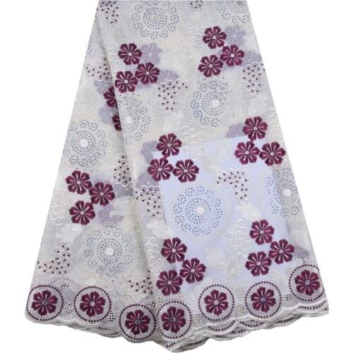 African Lace Fabric 2019 High Quality Swiss Voile Lace In Switzerland African Lace Materials With Stones Flowers For Dress 1559