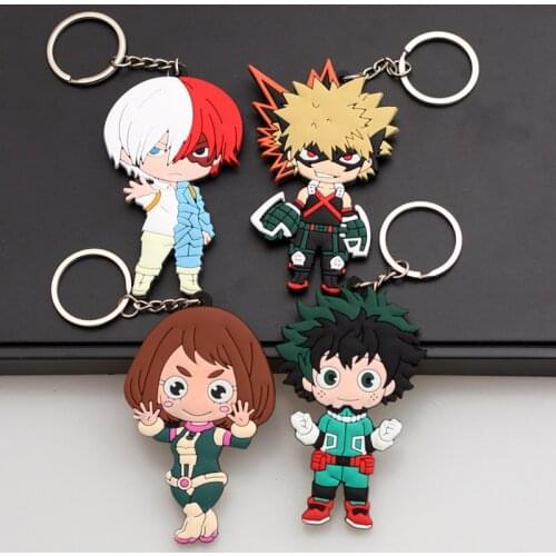 Anime My Hero Academia Keychain Todoroki Shouto Cosplay Double Sided Transparent Acrylic Key Chain Cute Funny Jewelry Fans Gift