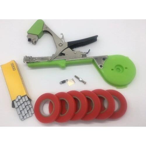 Freeshipping New style Plant Branch Hand Tying Staples +Tapener +TapesBinding Machine Flower Vegetable Garden Garden Tools 1set
