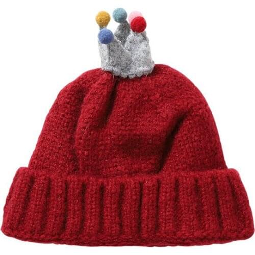 Baby Wool Hat Autumn Winter Boy Baby Girls Baby Keep Warm Knitted Cap Leisure Solid Color Crown Windproof Set Head Hats TG0153