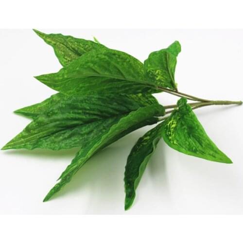1pcs Artificial Croton Decorative Lifelike Cloth Artificial Plant Leaf Faux Leaf Stem for Home Garden Wedding Party Decoration