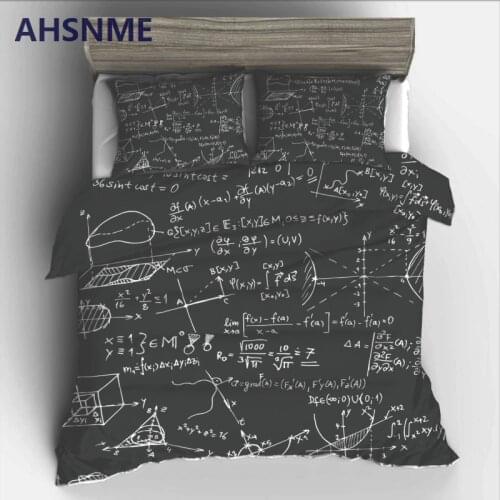 AHSNME Math Formula Bedding Set High-definition Print Quilt Cover for Russia and Australia and European and American Size Market