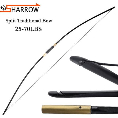 1pc 20-70lbs Archery Traditional Bow 64inch Shooting Longbow Takedown Split Bow For Outdoor Arrow Shooting Hunting Accessories