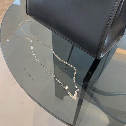 Miuoxion Retro Simple Letter V Necklace Fashion Personality Punk Party Jewelry For Women Feature Nmour Charm Gift All Seasons