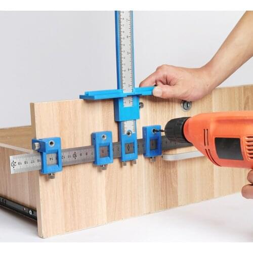 Multi-function Drill Punch Locator Furniture Adjustable Drilling Dowelling Hole Saw Locator Woodworking Joinery Hand Tool