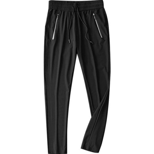 2019 Summer Thin Breathable Ice Silk Sweatpants Mens Mouth Quick-drying Trousers Loose Casual Pants Men Plus Size 6XL 7XL 8XL