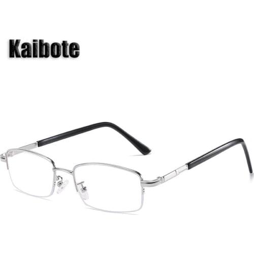 KBT Anti Blue Light Mens Reading Glasses 1.0 1.5 2.0 2.5 3.0 3.5 Semi- Rimless Metal Presbyopic Eyeglasses Computer Antifatigue