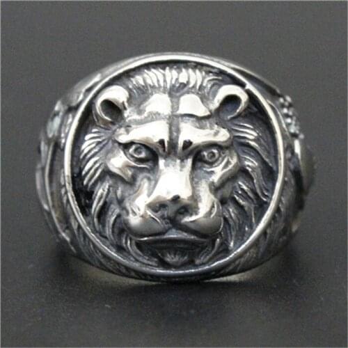 3pc/lot Newest Design Forest Lion King Ring 316L Stainless Steel Men Boy Fashion New Animal Lion Head Ring