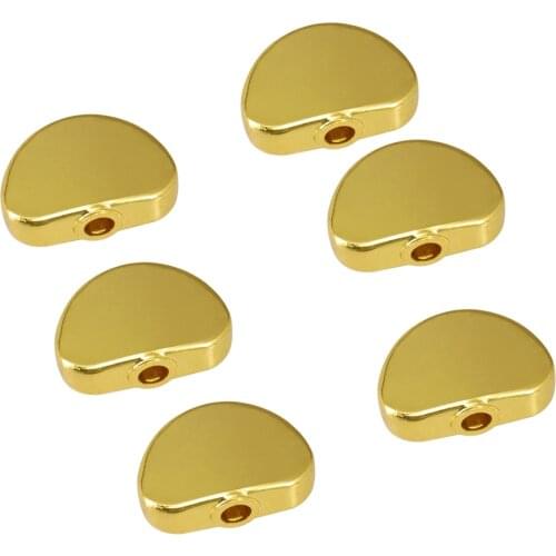 Pack of 6 Universal Guitar Tuner Machine Head Semicircle Buttons Tuning Key Replacement Gold with Screws