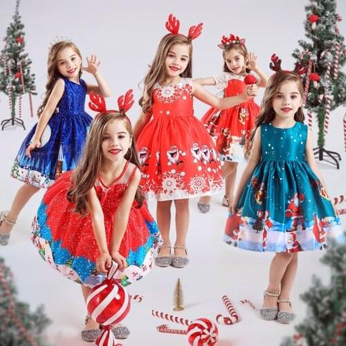 Girl Clothes Kids Dresses for Girls Christmas Santa Claus Princess Dress New Year Party Children Cosplay Costume Clothing