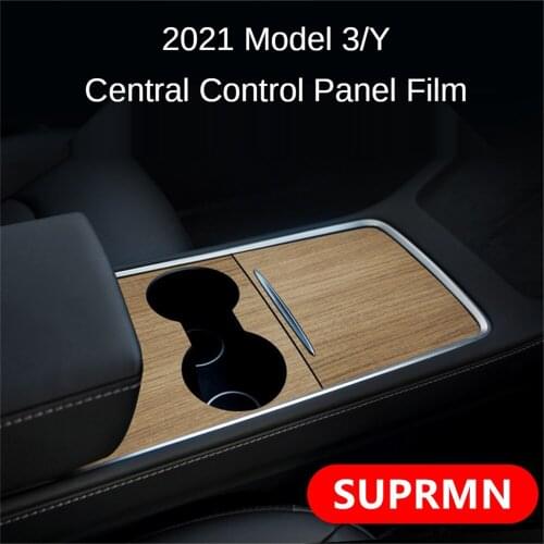 Suitable for 2021Tesla Model3 Y wood grain central control film central control panel protective film modification accessories