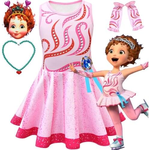 Fancy Nancy Ice Skating Dress Girls Skating Dress Children Lyrical Contemporary Dance Costume Halloween Costumes for Kids Casual