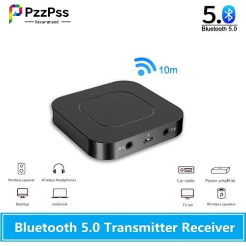 YIGETOHDE BT13 Bluetooth 5.0 Transmitter Receiver 3.5MM AUX Stereo for PC TV Car Headphones Wireless Adapter
