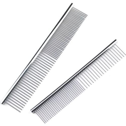 Stainless Steel Dog Comb Long Thick Hair Fur Removal Brush 16/19cm Pets Dog Cat Grooming Dematting Combs for Shaggy Dogs