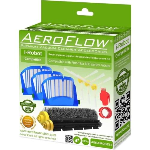 Robotic Vacuum Cleaner Filter AeroFlow i-Robot Roomba 600 Series Compatible Accessory Set HT-SF0297-1