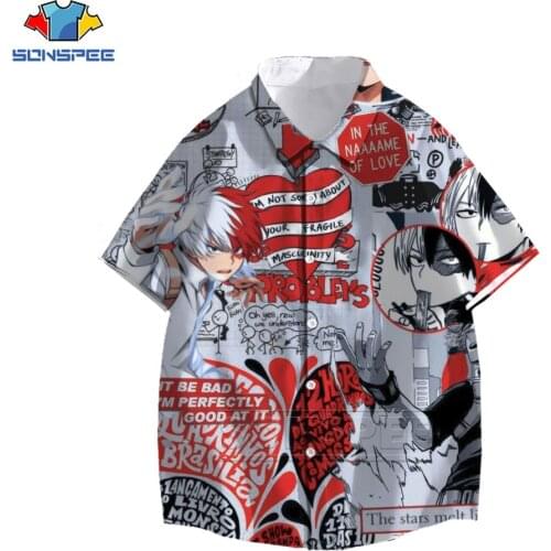 Anime My Hero Academia Todoroki Shoto Shirt 3D print Many Faces High Quality Men Women Shirts Summer Casual Hawaiian Shirts Tops