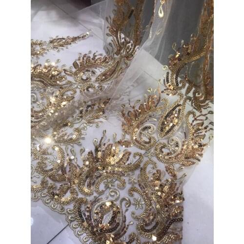 Wedding dress lace fabric African Lace Fabric 5 yards SYJ-66686 Nigerian Lace Fabric