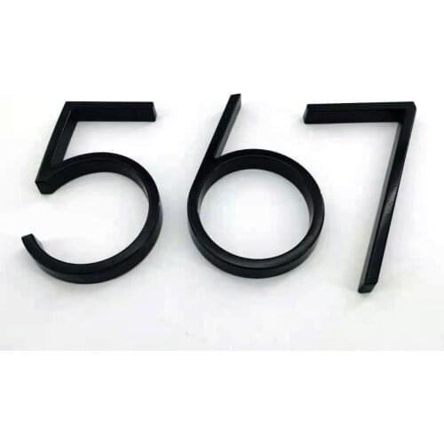 5" Fashion Floating House Number Modern Door numbers Outdoor waterproof Black Address plate numbers