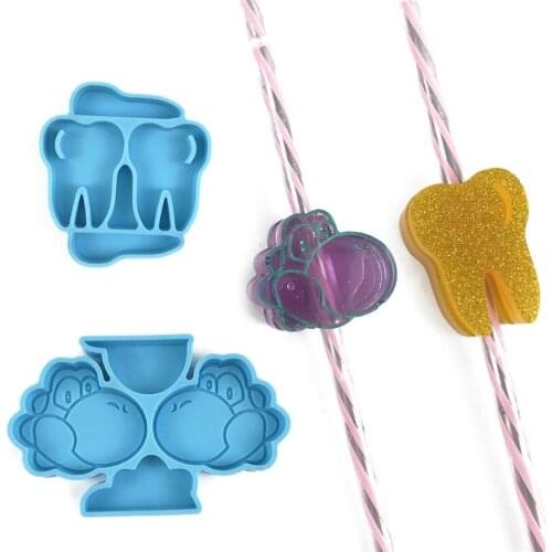 Straw Topper Silicone Mold for Epoxy Resin Crystal Resin Casting Molds Jewelry Making Clay Crafts Cupcake Decoration T84A