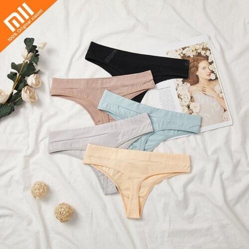 Xiaomi 3pcs Panties Underwear for Woman Thongs Sexy Comfortable Women Lingerie Cotton Underwear High-Quality Soft Female Panties