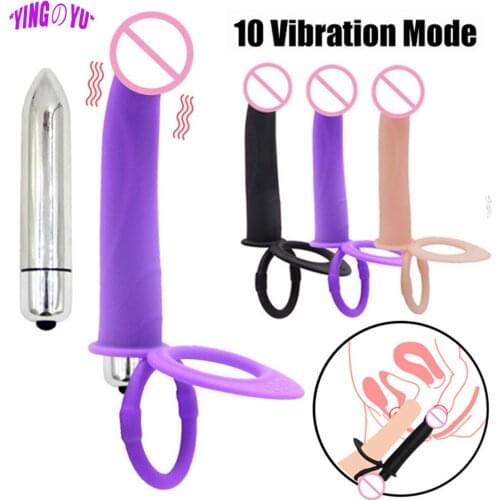 Couple G-Spot Vibrator Penis Cock Ring Dildo Vagina Clitoris Stimulate Massager Orgasm Adult Sex Toys for Men Women 18+ Sex Shop