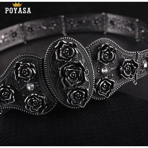 2019 New arrival Caucasus Ethnic black silver belt for women Caucasus traditional wedding waist chain for women free shipping