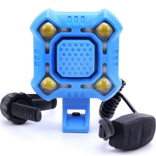Waterproof Electric Horn Bike Bell 4 Lamp Cycling Light USB Charging Loud Alarm Security Bicycle Bell Sounds Cycling Accessories
