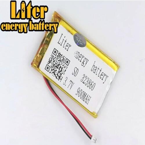 1.5MM 2pin connector 3.7 V 323860 304060 900mah lithium polymer battery bluetooth digital products