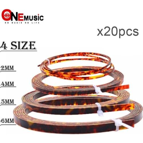 20pcs Colorful Celluloid 6/5/4/2 mm Width Guitar Binding Purfling 5 Feet Length Red Tortoise shell