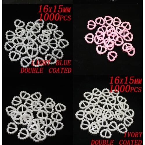 30 Pieces/lot Ivory White Pink Blue Pearl Buckles Sash Sliders Wedding Scrapbooking Heart Double Sides Beads Pearl Embellishment