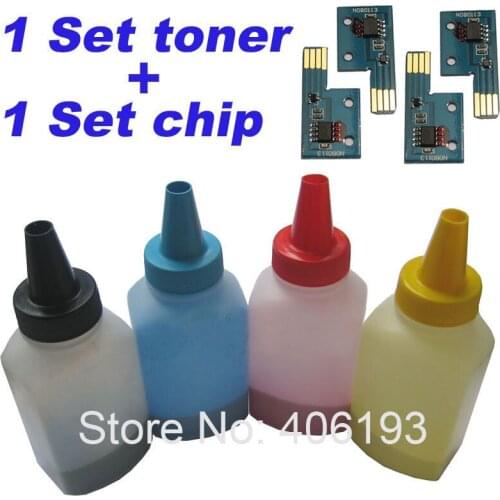 4 Toner+4 Chip Compatible for Fuji Xerox DocuPrint C1110 1110 C 1110 refill toner powder CT201114 CT201115 CT201116 CT201117
